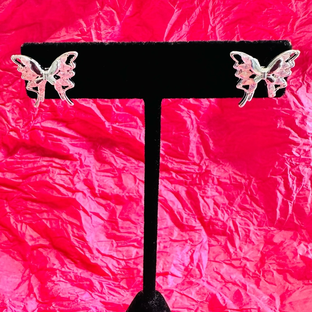 Silver Butterfly Earrings